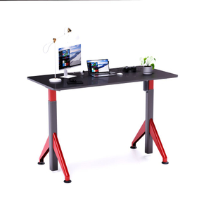 Gaming-Schreibtisch, Racing-Büro, ergonomischer Computertisch, elektrischer Stehpult mit Getränkehalter und Kabelmanagement
